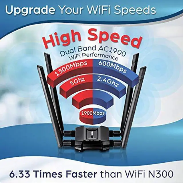 Alt view image 4 of 5 - TRENDnet AC1900 High Power Dual Band Wireless USB Adapter, TEW-809UB, Stream 4K HD Video, Windows-Mac OS Compatible, USB 3.0 to USB Type A, Black (Pack of 1)