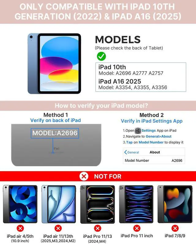 Alt view image 2 of 5 - typecase Touch iPad 10th Generation Case with Keyboard (10.9", 2022) and iPad A16 (11th Gen, 2025)  360° Rotatable, 11-Color Backlit, Multi-Touch Trackpad, Thin & Light (Rose Gold)