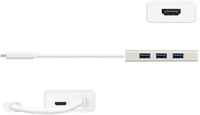 Alt view image 3 of 5 - j5create USB 3.1 Type C to 3 USB 3.0 Hub with 4K HDMI Port (JCH451)