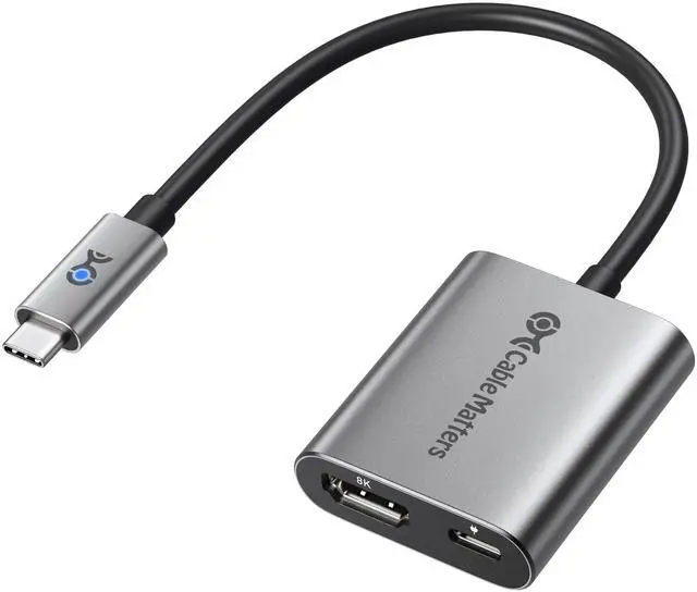 Main image of Cable Matters 48Gbps USB C to HDMI 2.1 Adapter with 100W Charging, 4K 240Hz /8K 60Hz HDR - Thunderbolt 4 Compatible with iPhone 16/15 Pro Max (Max Resolution on Any MacBook is 4K@60Hz)