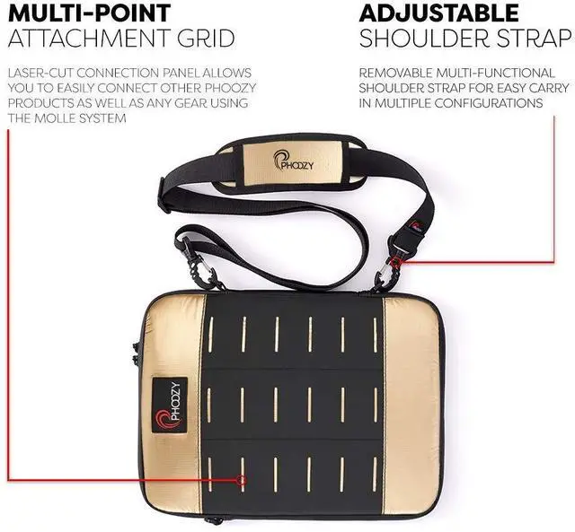 Alt view image 4 of 5 - PHOOZY Insulated Thermal Sleeve for Laptops, iPads, MacBooks & Similar Sized Tablets or Laptops up to 11" - Patented NASA Thermal Technology Extends Battery Life in The Cold (Gold)