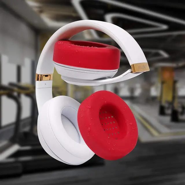 Alt view image 4 of 5 - WC SweatZ Studio - Patented Earpad Covers for Beats Studio 3 (A1914) & Beats Studio 2 (B0500 /B0501), Made by Wicked Cushions | Sweatproof & Easily Washable | Red