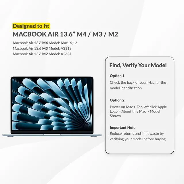 Alt view image 2 of 5 - Air Hard Shell Case for MacBook Air 13 Inch M4, M3, M2, Student-Proof K-12 Clear Hard Case (1-Pack)