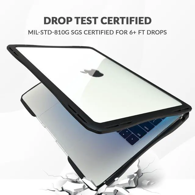 Alt view image 3 of 5 - Air Hard Shell Case for MacBook Air 13 Inch M4, M3, M2, Student-Proof K-12 Clear Hard Case (1-Pack)