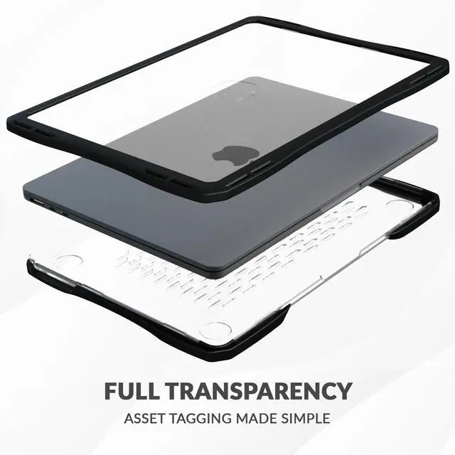Alt view image 4 of 5 - Air Hard Shell Case for MacBook Air 13 Inch M4, M3, M2, Student-Proof K-12 Clear Hard Case (1-Pack)