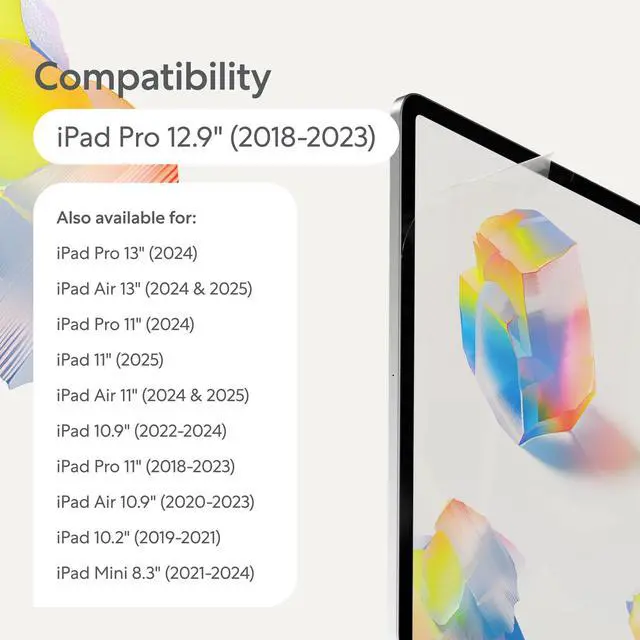 Alt view image 2 of 5 - Paperlike Screen Protector (2x) for iPad Pro 12.9" (2018/20/21/22) for an authentic paper-feel