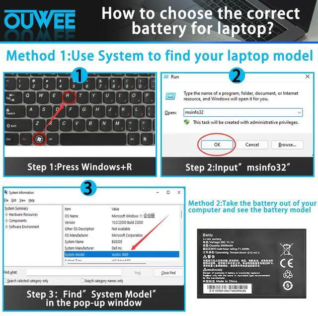 Alt view image 4 of 5 - OUWEE Betty Laptop Battery Compatible with Razer Blade 14" 2013 2014 2015 RZ09-0102 RZ09-0116 RZ09-0130 RZ09-01021101-R3U1 RZ09-01161E30 RZ09-01161E31 RZ09-01301E20 Series 11.1V 71.04wh 6400mAh