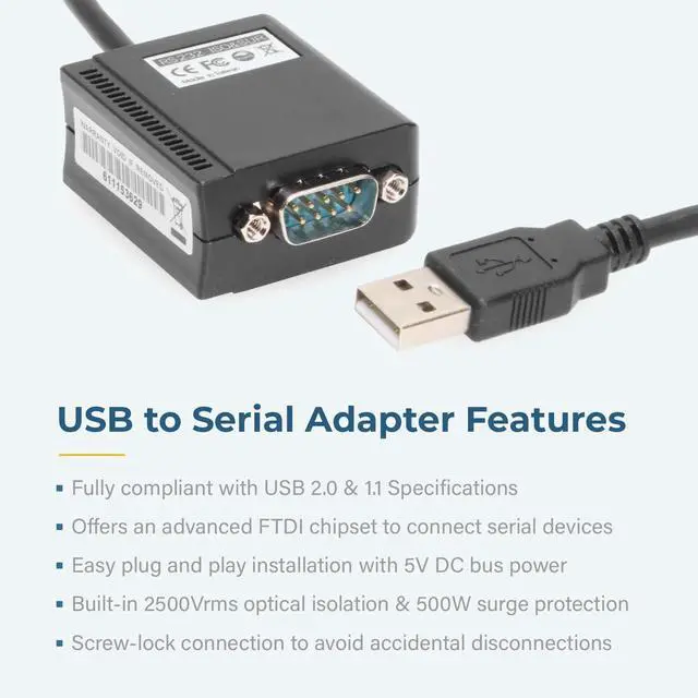 Alt view image 5 of 5 - SerialGear USB RS-232 Industrial Adapter Isolated and Surge Protected FTDI Chip