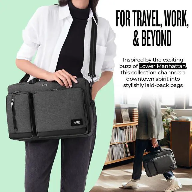 Alt view image 4 of 5 - Solo New York Urban Carrying Case (Briefcase) for 15.6" Notebook - Gray, Black, 12.5" x 17" x 5" (UBN310-10)