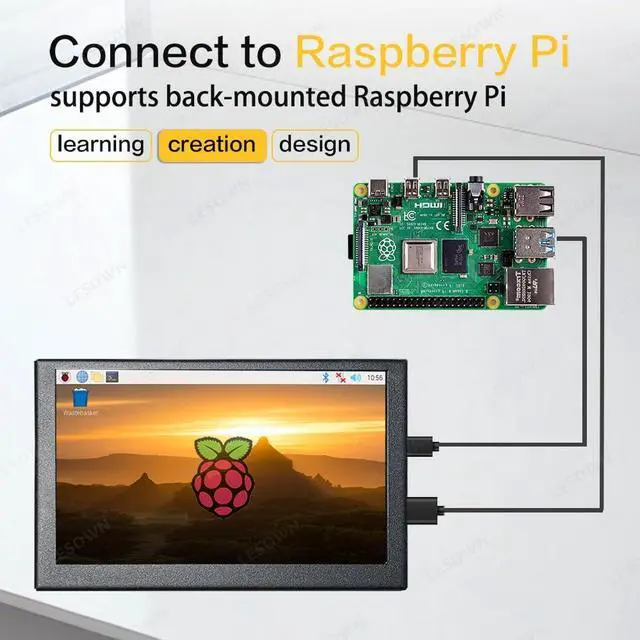 Alt view image 4 of 5 - LESOWN 5 inch IPS Small Hdmi Monitor VESA Metal Shell 800x480 mini LCD Screen Portable Display Monitor