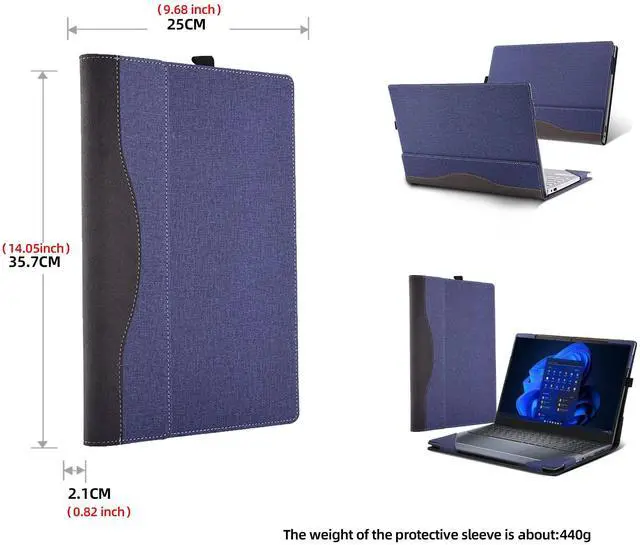 Alt view image 3 of 5 - Laptop Cover for Dell inspiron 16 inch 7640 7635 5620 5625 5630 5635 7610 7620 Vostro 7630 2-in-1 All Inclusive Drop Case 16" PU Leather Protective Laptop Bag Detachable Shell (Blue)