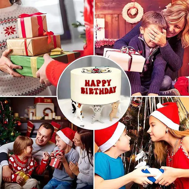 Alt view image 5 of 5 - 5 Pcs Cat Pen Holder Airpod Holder Stand,Anime Raising Hands Dancing Cat Model Desk Decor Funny Office Desk Decor for Women Girls