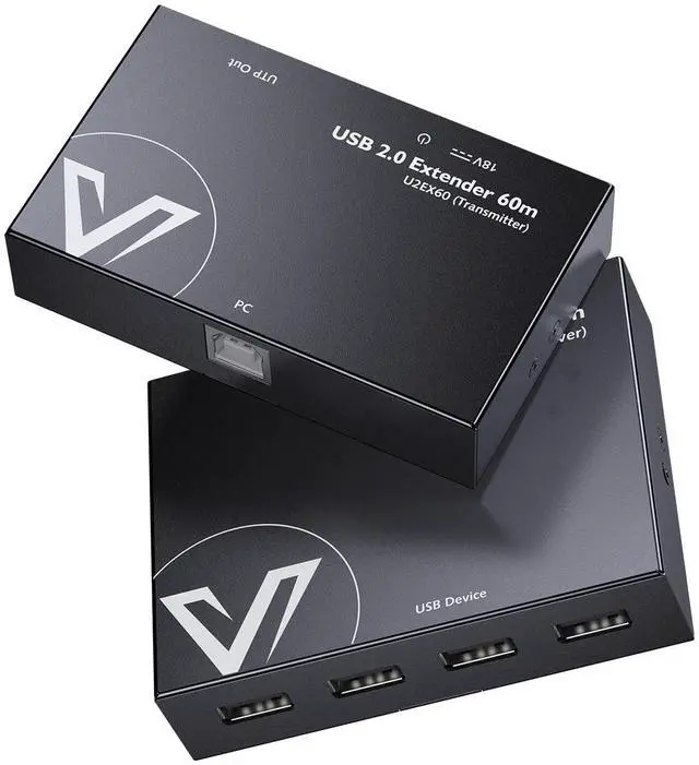 Main image of AV Access USB Extender Power Over Cable Cat5e/6/6a/7 up to 196ft/60m, 4 Ports USB 2.0 Extender Over Ethernet, Plug and Play, Supports All Operating System(Power on TX Side)