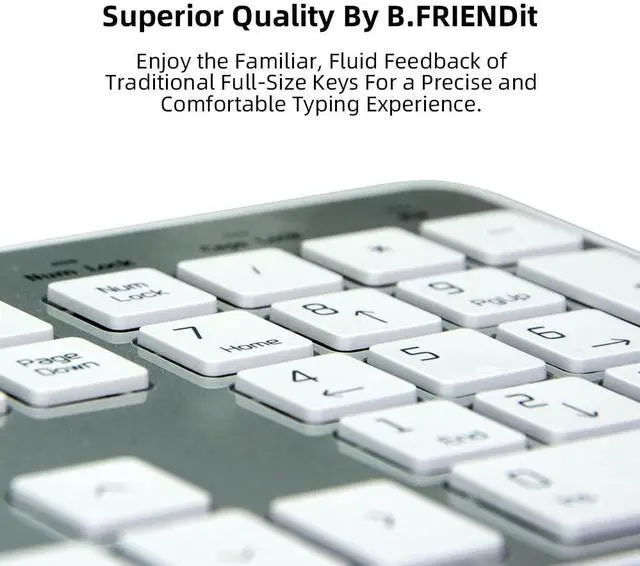 Alt view image 3 of 5 - B.FRIENDIT Wired USB Keyboard, Comfortable Quiet Chocolate Keys, Durable Ultra-Slim Wired Computer Keyboard(QWERTY) for PC, Windows 11/10/8/7/XP/Vista KB1430 - Silver