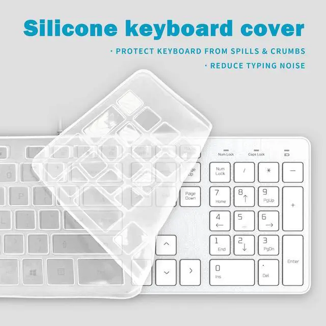 Alt view image 5 of 5 - B.FRIENDIT Wired USB Keyboard, Comfortable Quiet Chocolate Keys, Durable Ultra-Slim Wired Computer Keyboard(QWERTY) for PC, Windows 11/10/8/7/XP/Vista KB1430 - Silver