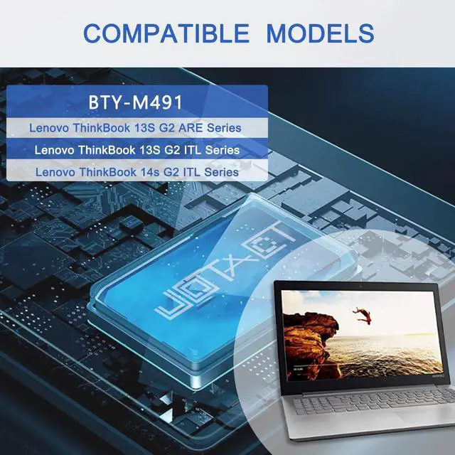 Alt view image 3 of 5 - JOTACT BTY-M491 11.4V Laptop Battery for MSI Modern 15 A10M A10M-028DE A10M-029 A10RAS A10RAS-076FR A10RAS-206IT A10RB A10RB-041TW A10RD A11M A11SB A4M A4MW MS-155K Summit B15 A11M Stealth 52.4Wh