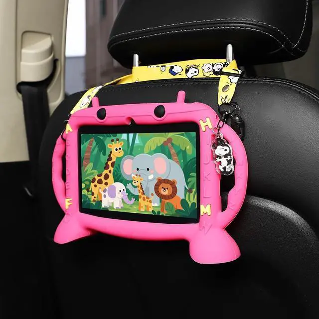 Alt view image 4 of 5 - MengDash Kids Tablet, 7 inch Tablet for Kids 2-10, Educational Learning Toddler Tablet Android 11, 3GB RAM+32GB ROM Storage, Google Play YouTube, Baby Girl boy Present (Red)