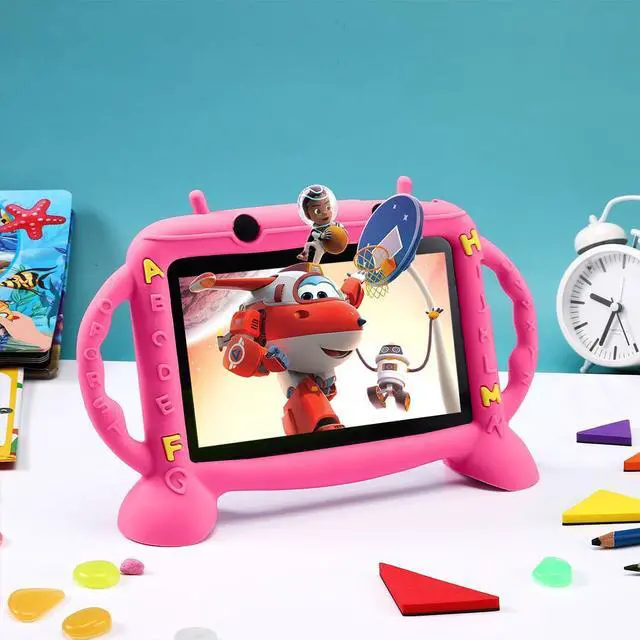 Alt view image 5 of 5 - MengDash Kids Tablet, 7 inch Tablet for Kids 2-10, Educational Learning Toddler Tablet Android 11, 3GB RAM+32GB ROM Storage, Google Play YouTube, Baby Girl boy Present (Red)