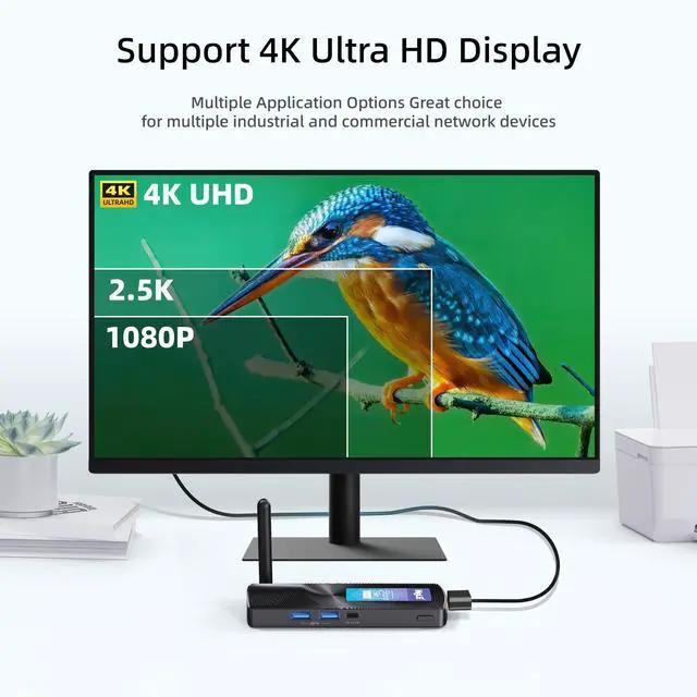 Alt view image 3 of 5 - MeLE PCG02 Mini PC Stick Fanless N4000 4GB Ram 128GB Mini Computer Stick Windows 11 Home HDMI 4K 2.4G/5GHz Wi-Fi 5 BT4.2 Gigabit Ethernet Micro PC on Industrial IoT, Digital Signage, WMS, MES, NAS