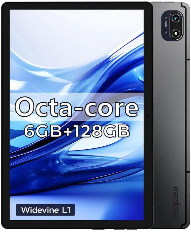 Alt view image 3 of 5 - Kinstone 10.1 Inch Android Tablet Octa-Core Processor,128GB+1TB Expandable Storage,Dual Camera,Long Lasting Battery Life,FHD IPS Touch Screen,Dual-Band WiFi lightweight Bluetooth 5.0 GPS Type-C - Gray