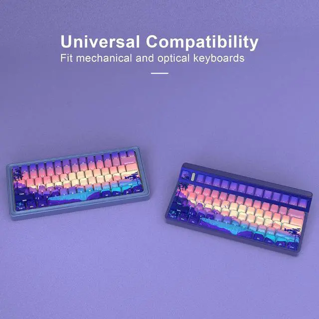 Alt view image 5 of 5 - JSJT PBT Keycaps-Side Printed Translucent Keycap,Multi-Coloured Style Shine Through Custom Key Caps,124 Keys Cherry Profile Keycap Set for Cherry MX Switches Mechanical Keyboards