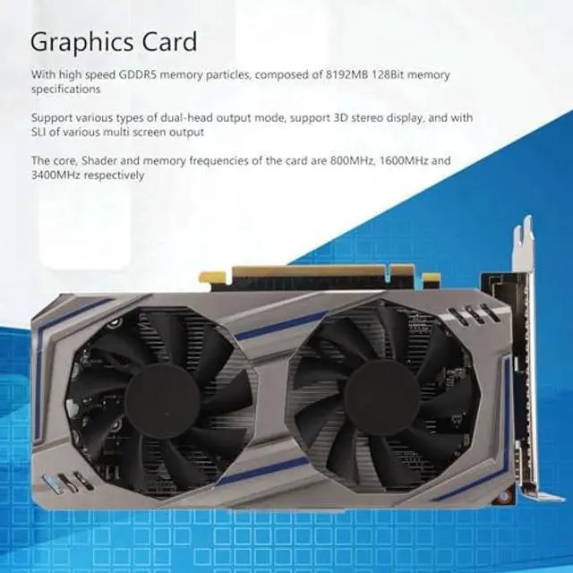 Alt view image 2 of 5 - GTX550Ti 8GB 128BIT GDDR5 Graphics Card, Fan Desktop Computer Discrete Gaming Graphics Card PCI Express2.0, Support DirectX11