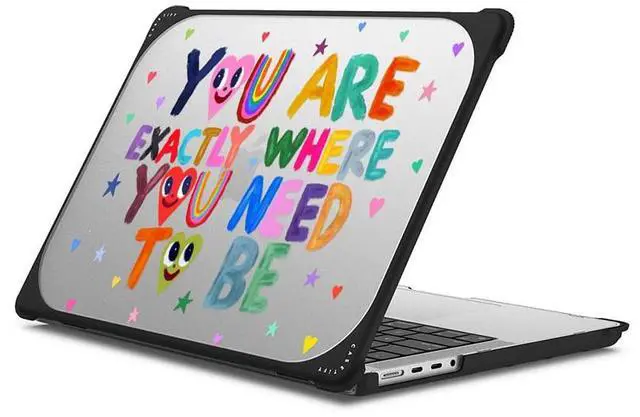 Main image of CASETiFY Bounce MacBook Pro 16-inch (M3/M4) Case [Enhanced Protective Corner Design/Ventilation Cutouts/Anti-Slip Grip] - You are Exactly Where You Need to Be - Clear Black