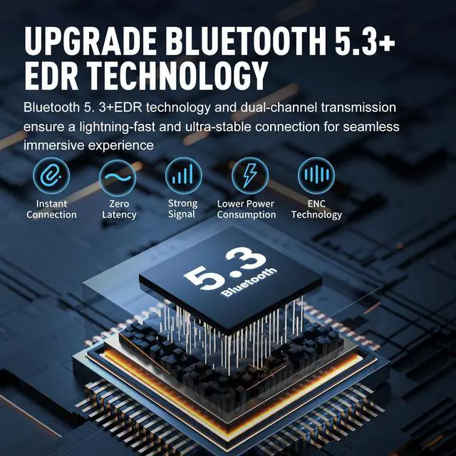Alt view image 2 of 5 - ZIPFORCE True Wireless Earbuds, in-Ear Bluetooth 5.3 Headphones 4-Mics ENC Clear Call, Bluetooth Earbuds Touch Control 40 Playtime, IPX6 Waterproof TWS, Light-Weight Earphones