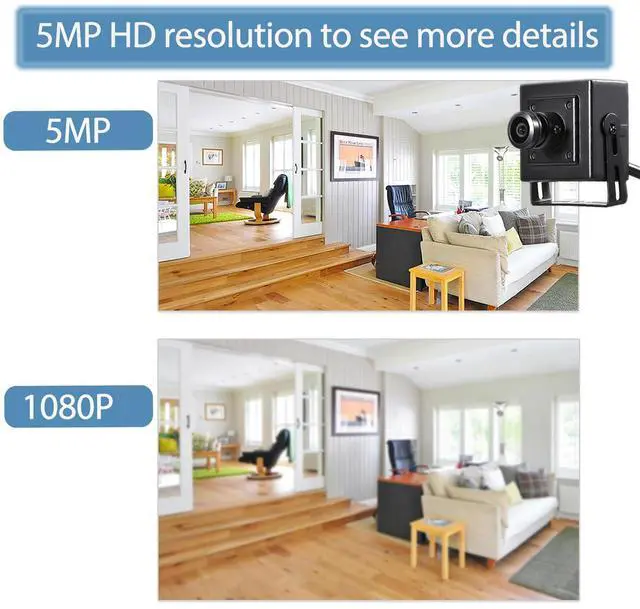 Alt view image 3 of 5 - REVODATA 5MP Mini POE Camera,Fisheye 1.44mm Lens (175° FOV) Wide Angle Small Indoor IP Security Camera, P2P CCTV Video POE IP H.265 Motion Detection/APP (I706-4-P-HS)