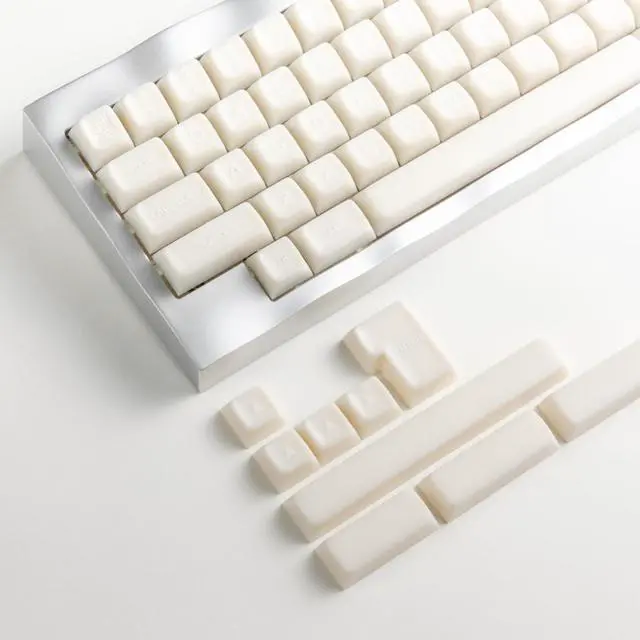Alt view image 5 of 5 - ULTRAEQUIP White Jade Keycaps, 160 Keys Double Shot PBT Keycaps RSA Profile, Translucent Shine Through, Custom Set with Split 7U Spacebar for Alice ISO ANSI 60, 75, 80, 95, 100% Mechanical Keyboard