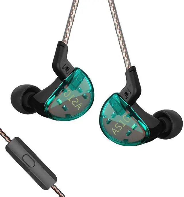 Main image of keephifi KZ AS10 IEM Earphones with Microphone,Balance Amature 5BA Wired Headphones,Noise Cancelling Earbuds Headset for Musicians,Singers,Drummers(Green with Mic)