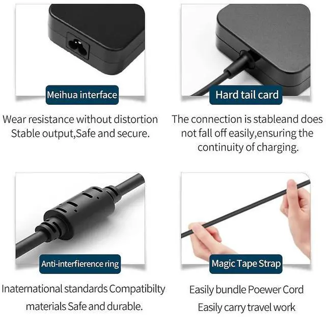 Alt view image 4 of 5 - 170W AC Charger Fit for Lenovo Thinkpad P1 P50 P51 P52 P53 P70 P71 P73 P17 P16 P15 T15g P15v T15p P16v X1 Extreme, Legion Slim 5 S7 R720 Y720 Y730 Y530 Y520 IdeaPad Yoga Pro Slim 5 7 9 LOQ Laptop