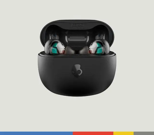 Alt view image 2 of 5 - Skullcandy Rail Wireless Earbuds, Bluetooth Headphones, Noise Isolating Fit, Up to 42 Hours Battery, IP55 Sweat and Water Resistant, Microphone for iPhone Android - True Black