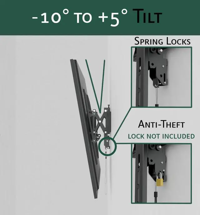 Alt view image 5 of 5 - ynVISION.DESIGN Advanced Tilt TV Wall Mount for Large TVs 50-98 Inches - Easy Tilt, Swivel, Pull Out up to 5.4in, and Service - Supports 165 lbs - Designed to hit 3 Studs - Max VESA 600x400mm