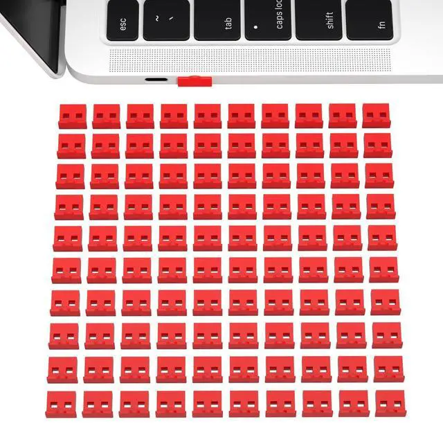 Main image of 100pcs USB 2.0/3.0 Type A Dust Cover Port Protectors Anti-Dust Dirt USB Port Anti-Dust Cover Plugs Protector Stopper Cap for Female Port for TV,Computer,Other Devices (Red)