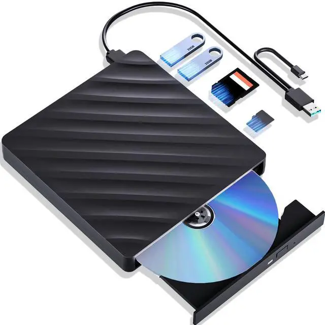 Main image of 5 in 1 External Blu Ray Drive, Portable Blu Ray Player with USB 3.0 Type-C, CD DVD Burner 3D Blu Ray with SD/TF Port, Blu Ray Drive Compatible with Windows Laptop Desktop (Original Version)