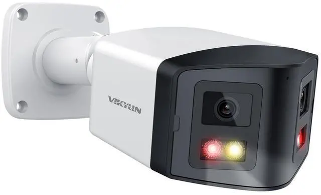 Main image of VIKYLIN 180° Dual-Lens 4MP PoE IP Security Bullet Camera with Panoramic Ultra Wide Viewing Angle, 2-Way Talk, Human Detection, SD (512GB), Full Color/EXIR2.0 Night Vision,NDAA Complaint