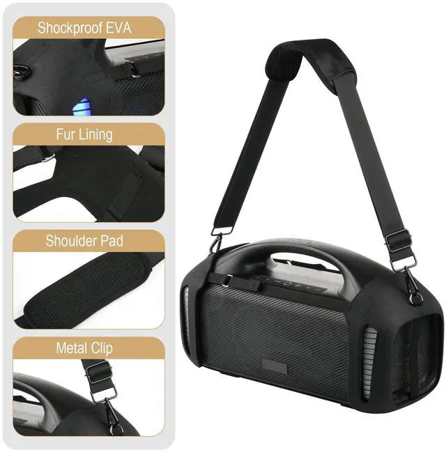 Alt view image 4 of 5 - TXEsign Travel Carrying Case for Tribit StormBox Blast Portable Speaker, Hard EVA Protective Case Adjustable Shoulder Strap Carrier Holder for Tribit StormBox
