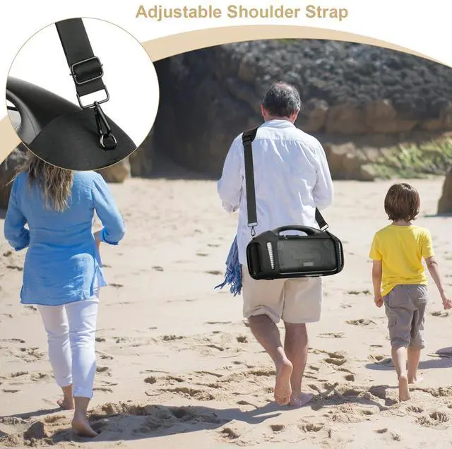 Alt view image 2 of 5 - TXEsign Travel Carrying Case for Tribit StormBox Blast Portable Speaker, Hard EVA Protective Case Adjustable Shoulder Strap Carrier Holder for Tribit StormBox