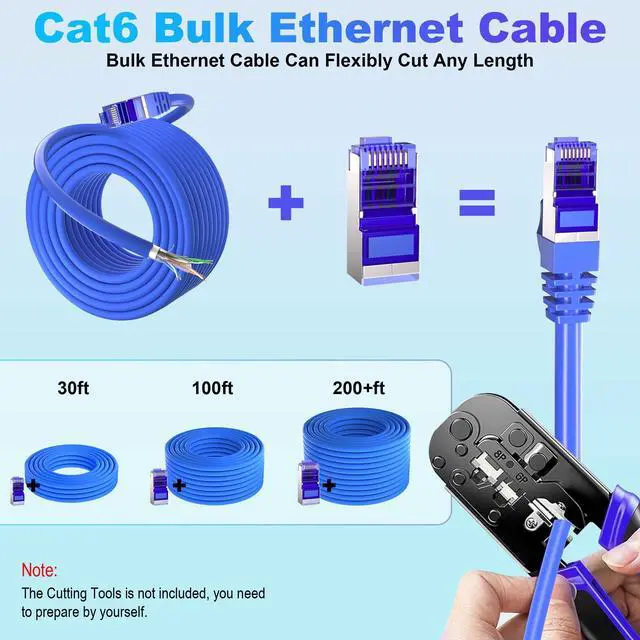 Alt view image 3 of 5 - Cat 6 Shielded Ethernet Cable 328ft / 100M (20 RJ45), 23AWG Outdoor Ethernet Cable Cat 6 Bulk, FTP, Waterproof, Direct Burial, In-Ground, UV Resistant, Network, LAN, Internet, Cat6 Cable - 328 Feet