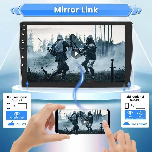 Alt view image 3 of 5 - Roinvou Car Radio Stereo for Ford F-150 F150 2009 2010 2011 2012, 9 Inch Capacitive HD Touch Screen for F150, Support Mirror Link GPS Navigation WiFi Bluetooth USB FM RDS Steering Wheel Controls