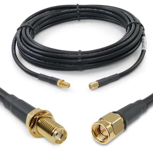 Main image of Proxicast 25 ft SMA Male to SMA Female Premium 240 Series Low-Loss Coax Cable (50 Ohm) - Antenna Lead Extender for 4G LTE, 5G Modems/Routers, Ham, ADS-B, & GPS (Not for TV or WiFi) (ANT-140-001-25)