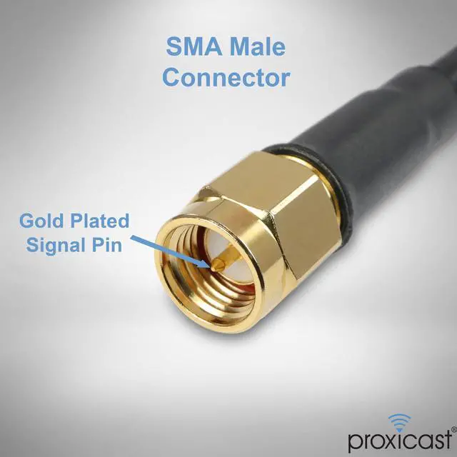Alt view image 3 of 5 - Proxicast 25 ft SMA Male to SMA Female Premium 240 Series Low-Loss Coax Cable (50 Ohm) - Antenna Lead Extender for 4G LTE, 5G Modems/Routers, Ham, ADS-B, & GPS (Not for TV or WiFi) (ANT-140-001-25)