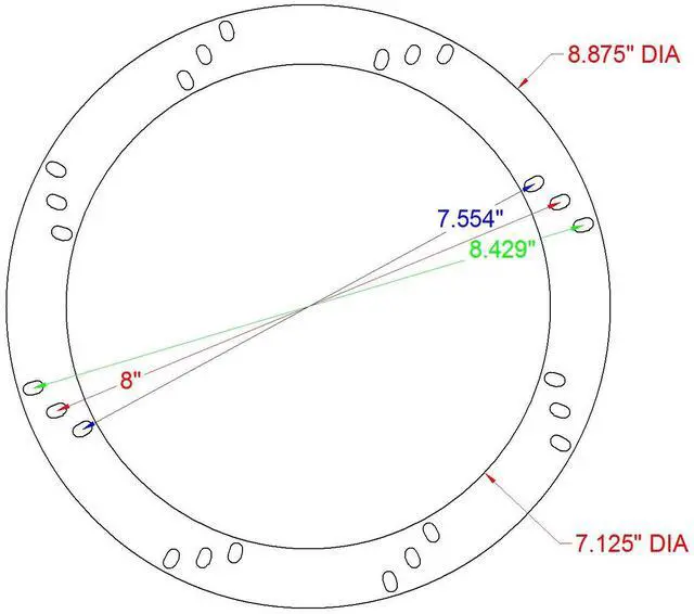 Alt view image 3 of 3 - 8" Subwoofer Speaker Spacers Depth Extender Extending Rings - 1" thick - ID: 7 1/8" OD: 8 7/8" - 1 Pair - SSK8XXK - Stackable - Perfect For Framing Fiberglass Enclosures