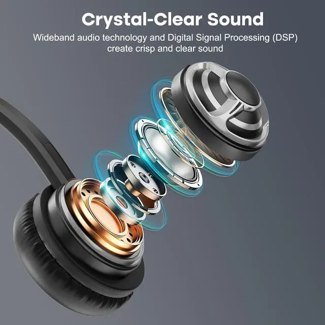 Alt view image 5 of 5 - MKJ USB Headset for Call Centers & Office - Noise Canceling Microphone, Wired USB Headphone for Computer PC Laptop, Compatible with Zoom, Ms Teams, Webex, Google Meet, Ideal for Hybrid Workspaces