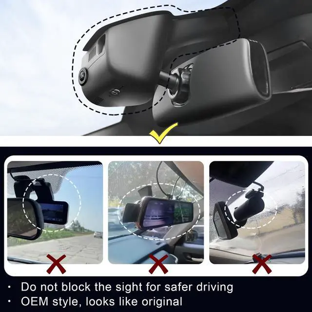 Alt view image 5 of 5 - Mangoal Front 4K & Rear 1080P Dash Cam Custom Fit for Dodge Durango 2016 2017 2018 2019 2020 2021 2022 2023 2024 2025 (Model A), GT R/T SRT SXT,Integrated OEM Look, UHD 2160P, WiFi & App,128GB Card