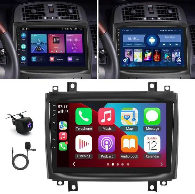 Alt view image 4 of 5 - Hiolpen Double Din Car Stereo for 2003-2007 Cadillac CTS 10 Inch HD Touch Screen Android 13 Car Audio Multimedia Receiver with CarPlay Android Auto GPS Radio Navigation Bluetooth Camera - 2G+32G