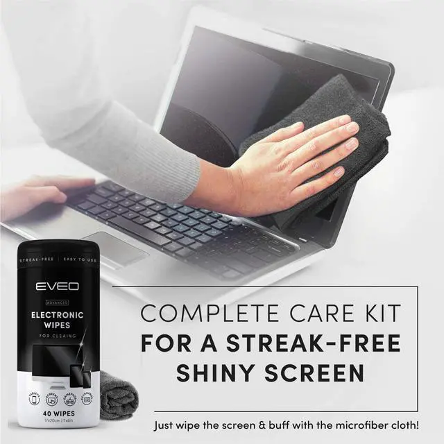 Alt view image 4 of 5 - Electronic Wipes Streak-Free for Screen Cleaner & Smart Watch [4 Pack x 40] TV Screen, Smart TV, Computer Screen, Laptop, Phone, Tablet, and Electronics devices - Microfiber Cloth Included [160 Wipes]