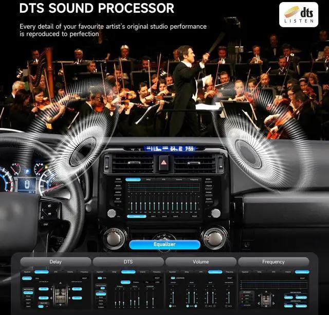 Alt view image 5 of 5 - Dasaita Android 13 Car Stereo for Toyota 4Runner 2010-2023 with Wireless Carplay & Android Auto, 4G LTE, 9" Touch Screen Head Unit, GPS, Radio, HD, Bluetooth 5.0, 5G WiFi, 8G RAM 256G ROM, Black