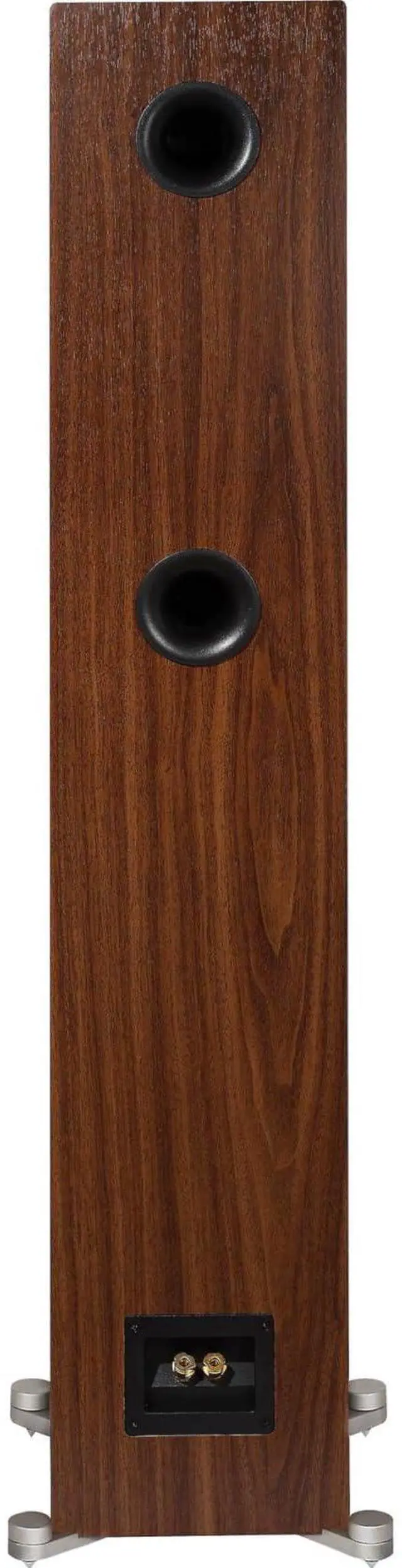 Alt view image 5 of 5 - ELAC Debut Reference Floor Standing Speaker, Walnut or Oak Single Tower Speaker for Home Theater, Black Baffle with Walnut Sides